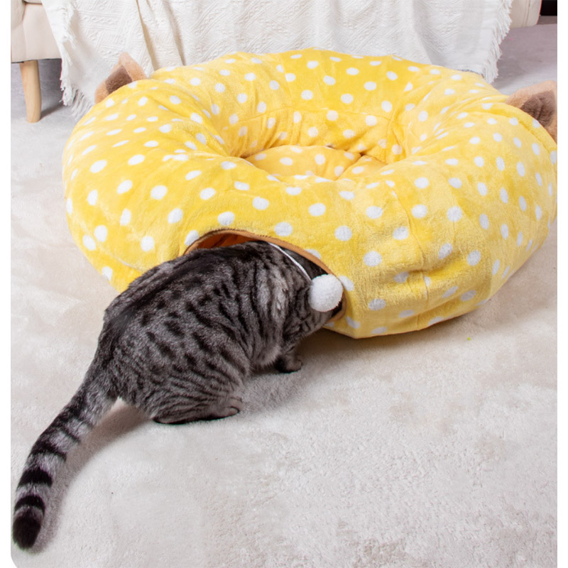 Plush Cat Tunnel Bed