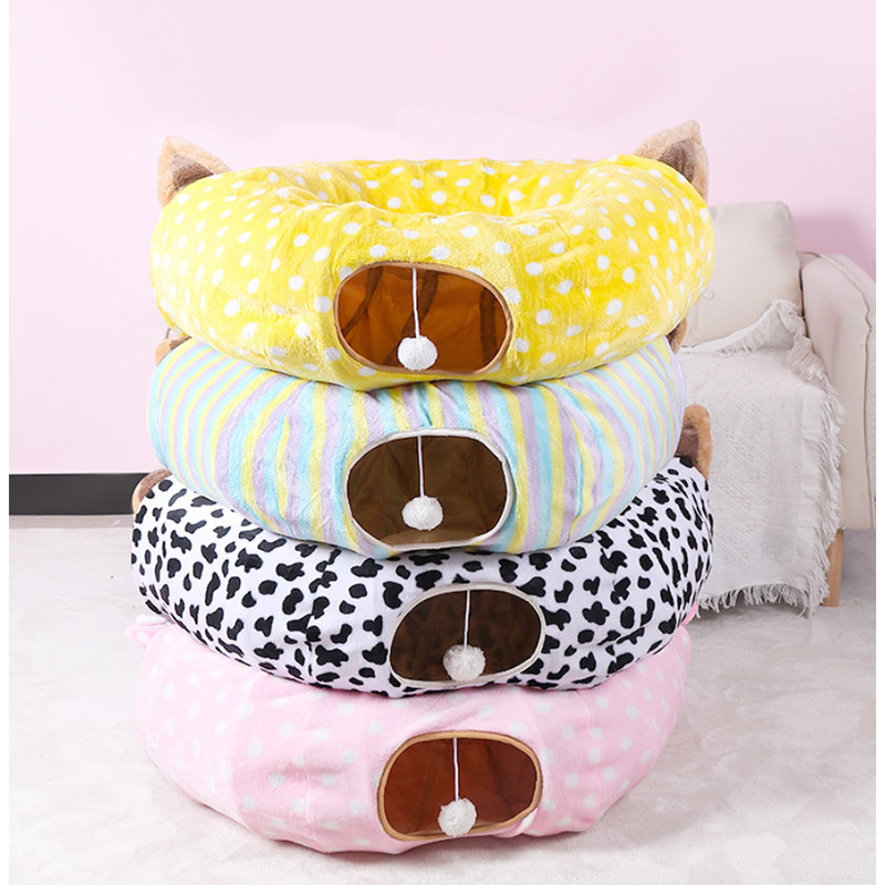 Plush Cat Tunnel Bed