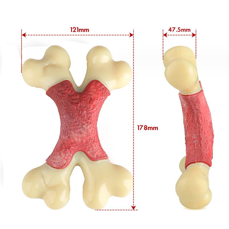 Bacon Flavor X-Shape Dog Chew Toy for Aggressive Chewers