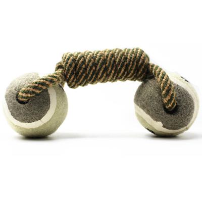Double Tennis Ball With Rope Dog Toy