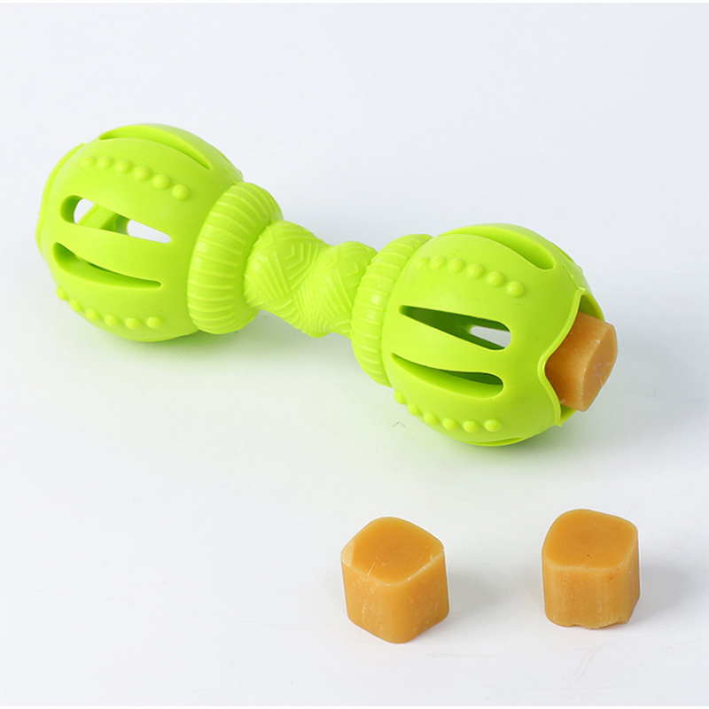 Interactive Treat-Dispensing Dumbbell Chew Toy for Dogs