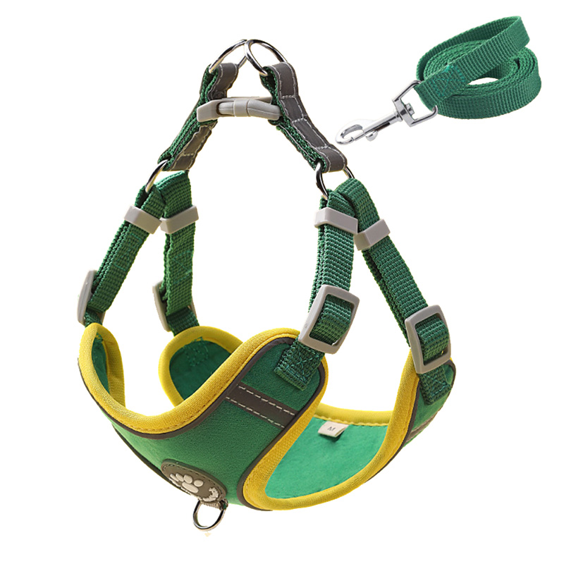 Night Reflective Soft Suede Dog Harness for Comfort and Safety