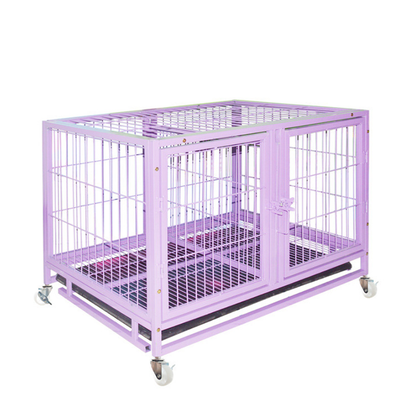 Customized Metal Folding Dog Cage with wheel