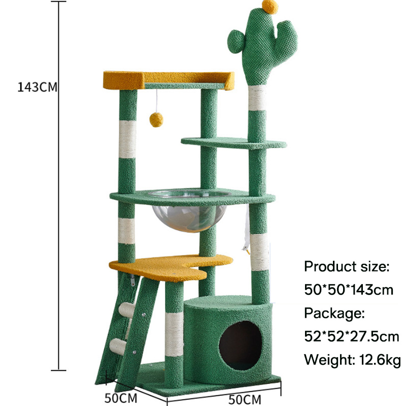 Cactus Multi-Level Large Cat Climbing Tree