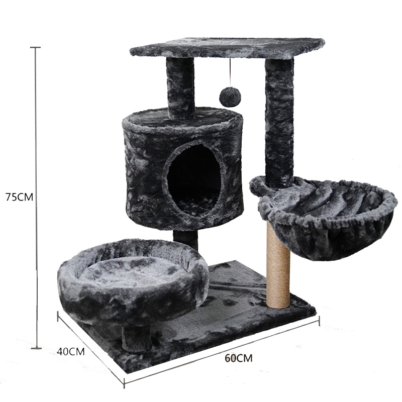 Handcrafted Plush Small Cat Climbing Tree with Scratching Post