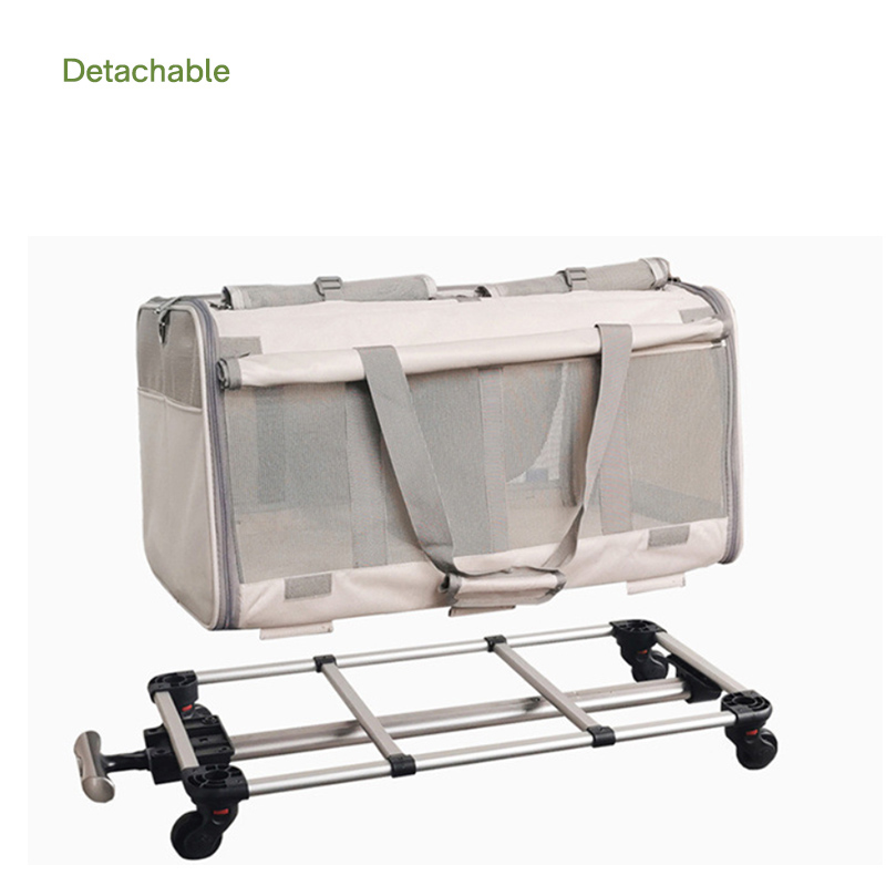 Foldable Portable Double Room Trolley Carrier for Cats