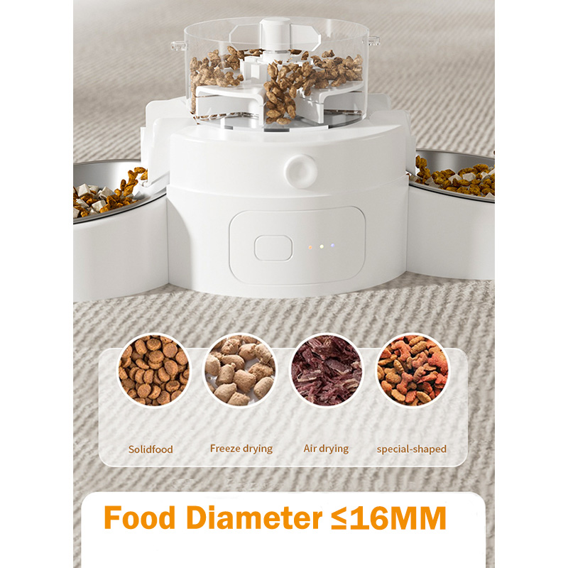 Basic Button 5L Smart Pet Feeder with 2 Bowls